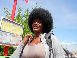 Czech Streets 152: Quickie With Cute Busty Black Girl