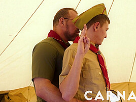 ScoutBoys Stern Hairy DILF Max Sargent Plows Innocent Lad In Tent