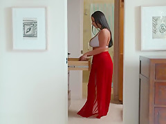 Angela White Strips, Sucks, And Fucks For Her Husband’s Promotion