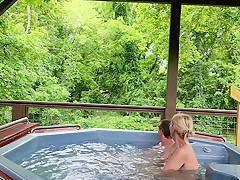 Blonde Milf Wife Relaxing In The Hotub Great Blow Job And Hot Tub Sex