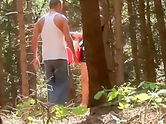 Redhead Bitch Fucking In The Woods