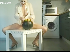 Perverted Stepmom Eat Watermelon And Piss In It